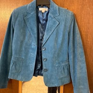 Nice Blue Suede Jacket Petite